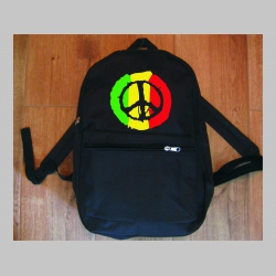 Rasta Peace  jednoduchý ľahký ruksak, rozmery pri plnom obsahu cca: 40x27x10cm materiál 100%polyester